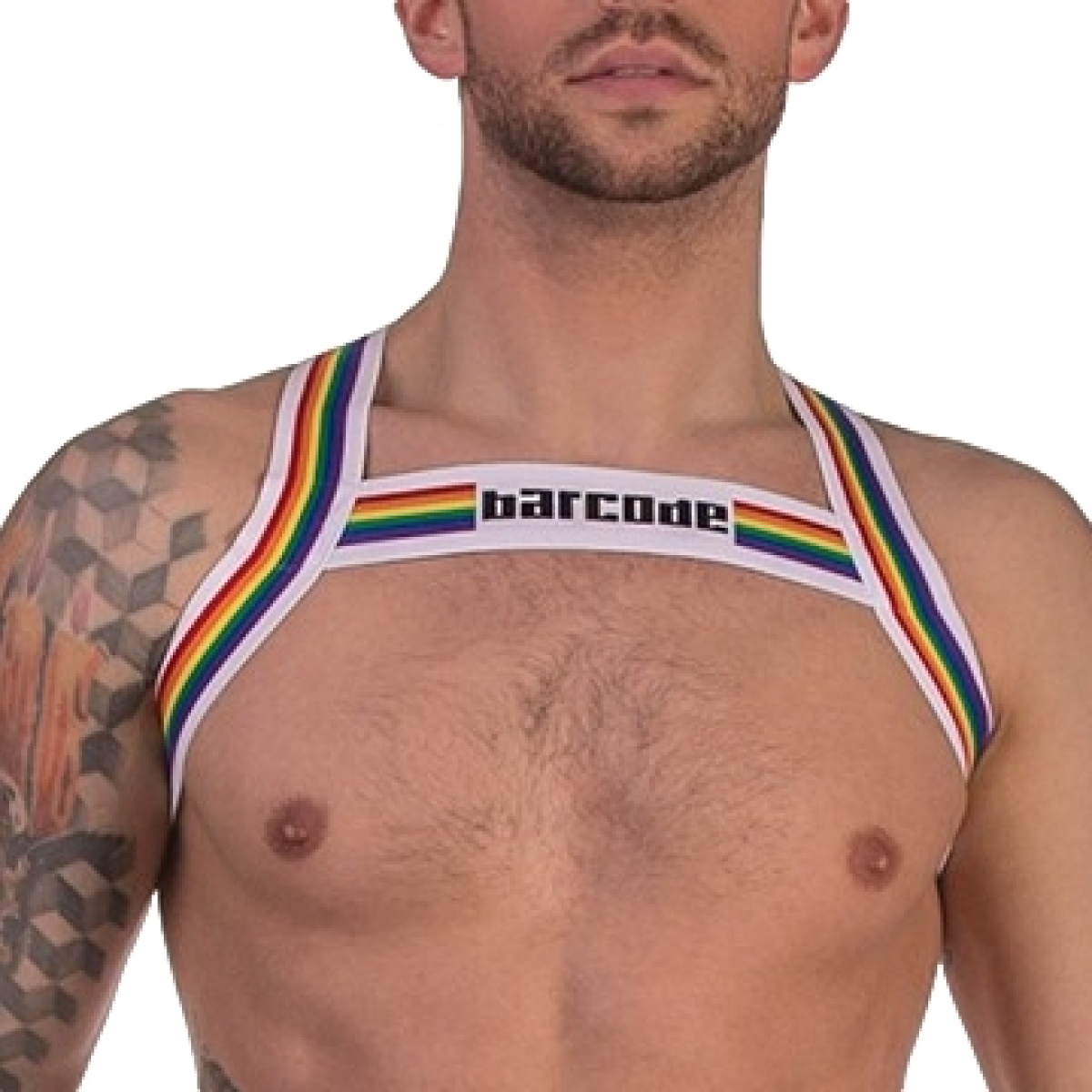 harnais elastique barcode pride blanc 4