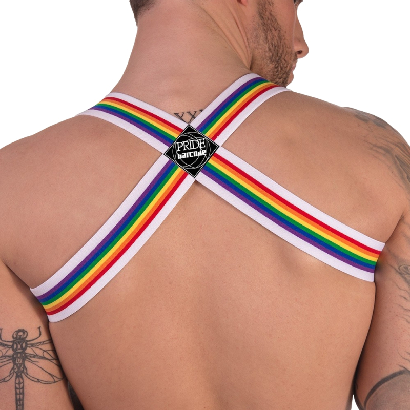 harnais elastique barcode pride blanc 5