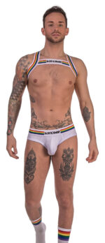 harnais elastique barcode pride blanc 7