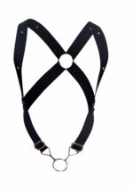 harnais elastique et cockring crossback dngeon noir 5
