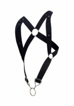 harnais elastique et cockring crossback dngeon noir 6