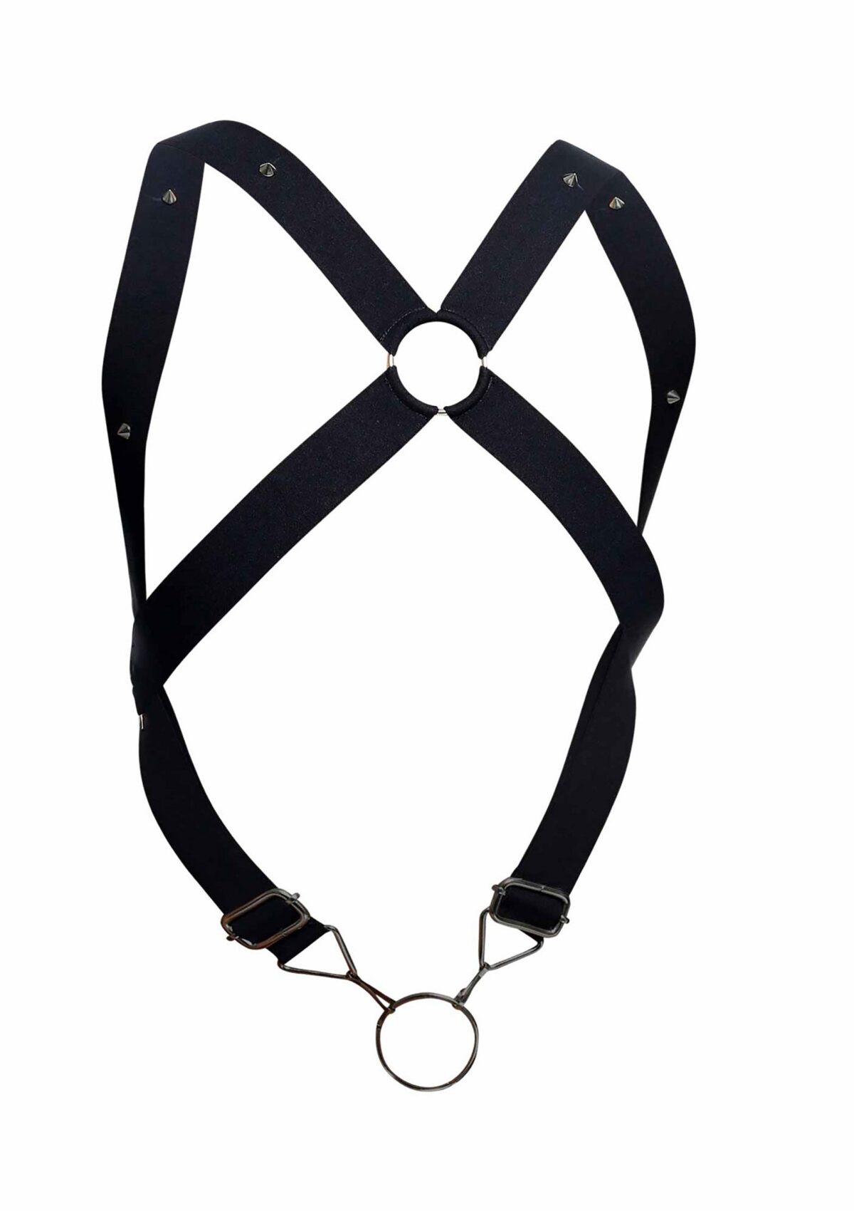 harnais elastique et cockring crossback dngeon noir 7