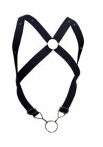 harnais elastique et cockring crossback dngeon noir 7