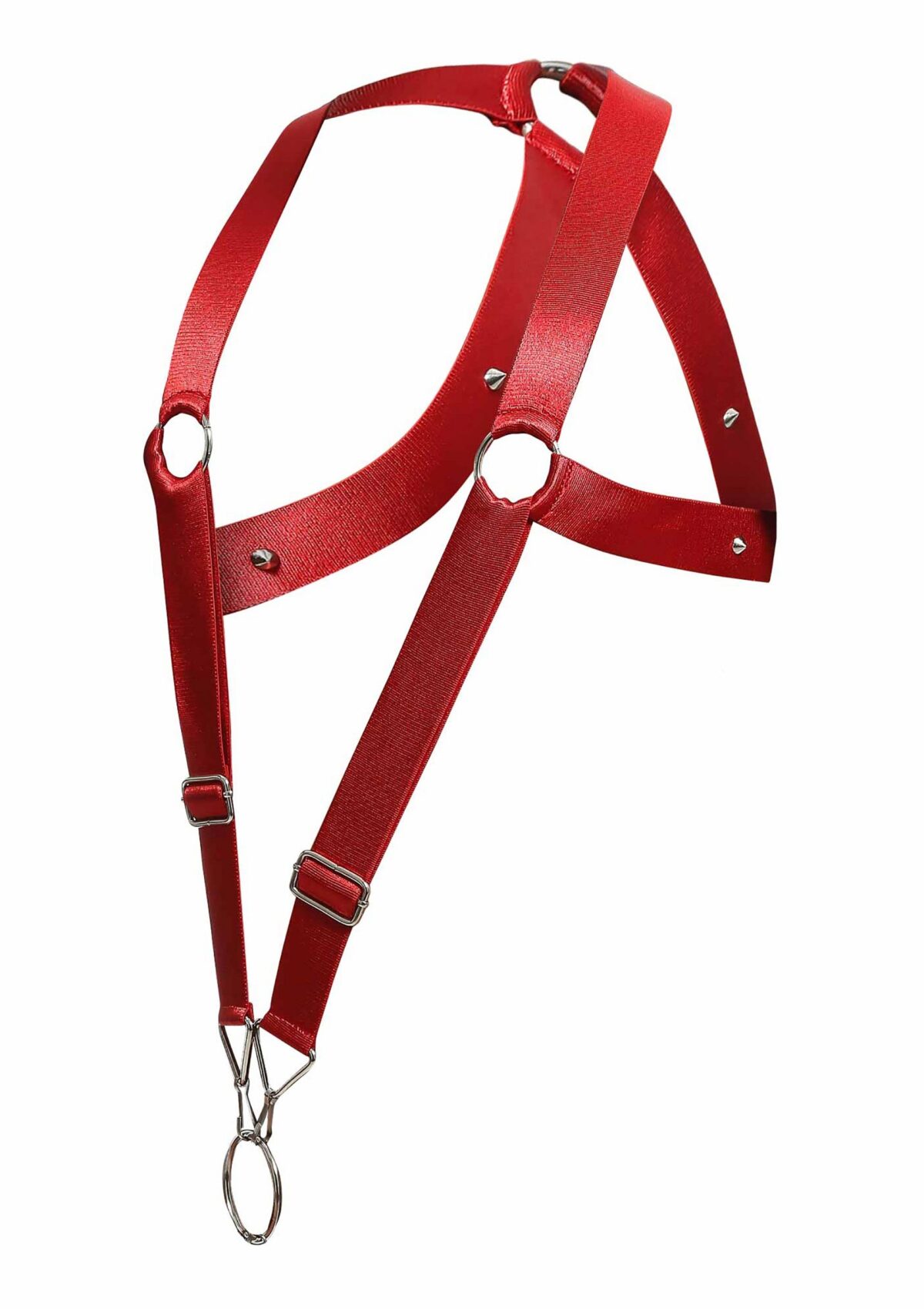 harnais elastique et cockring crossback dngeon rouge 6