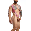 harnais elastique et cockring straight back rose 3