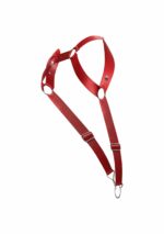 harnais elastique et cockring straight back rouge 7