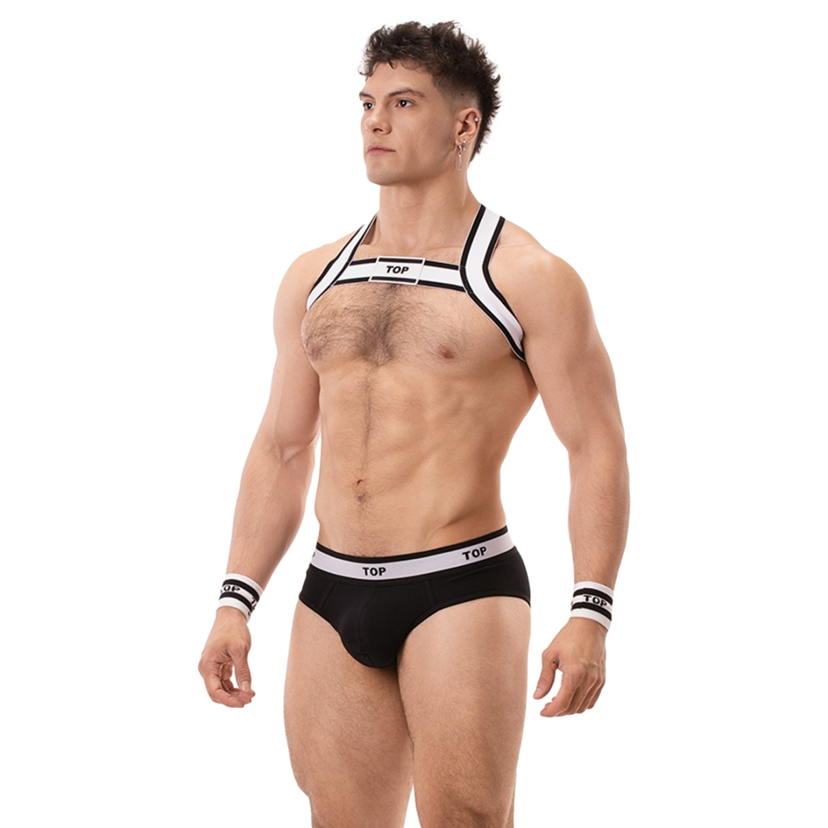 harnais elastique top noir blanc 2