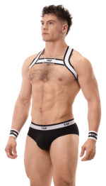 harnais elastique top noir blanc 2