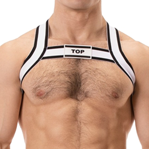 harnais elastique top noir blanc