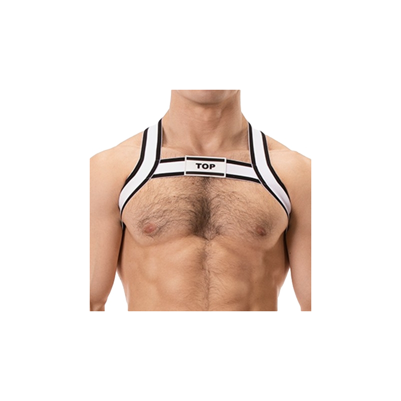 harnais elastique top noir blanc