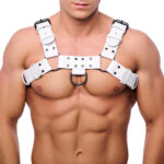 harnais en cuir bulldog blanc 2