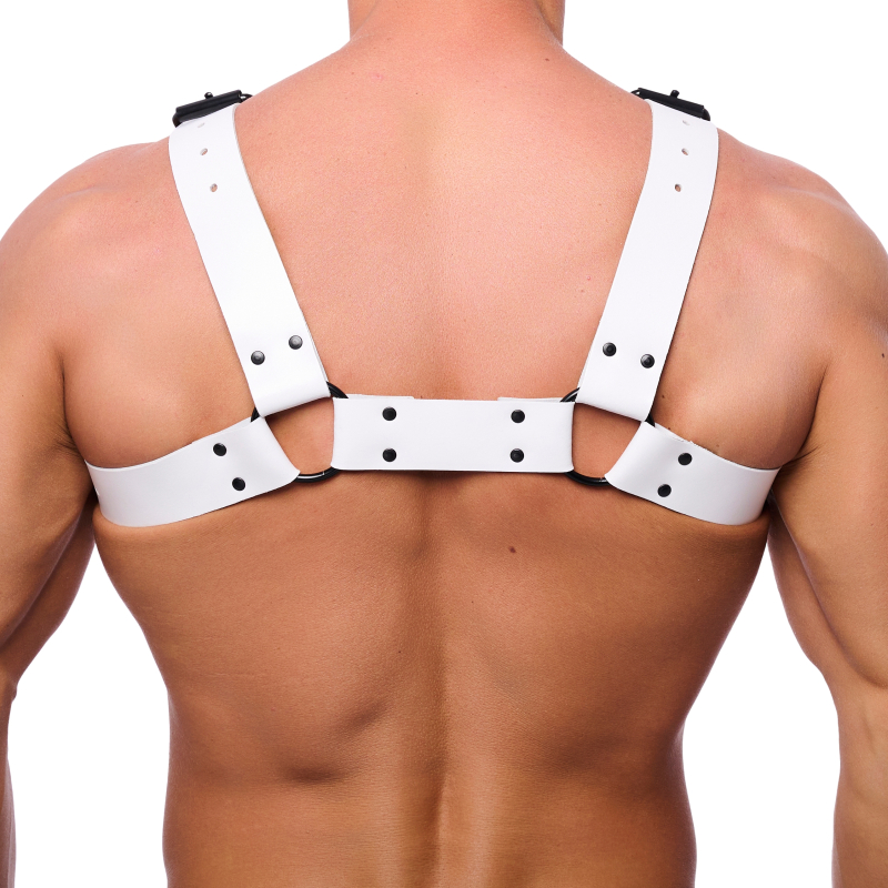 harnais en cuir bulldog blanc 3