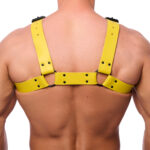 harnais en cuir bulldog jaune 3