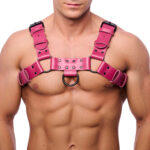 harnais en cuir bulldog rose 2 scaled