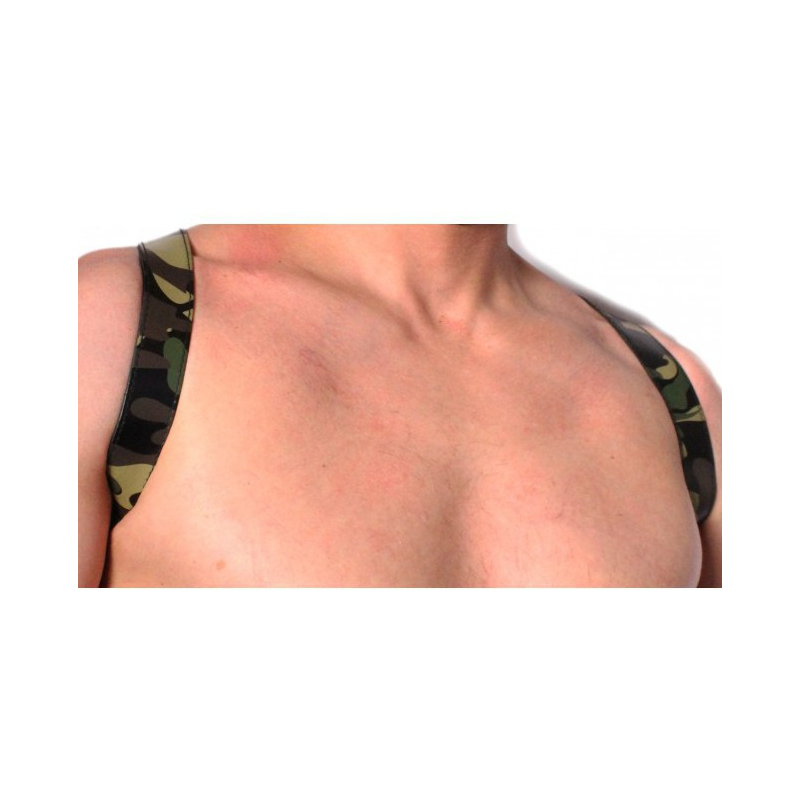 harnais en cuir camouflage accessoires noir 1