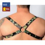 harnais en cuir camouflage accessoires noir