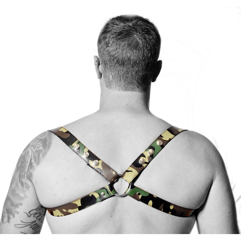 harnais en cuir camouflage accessoires noir 3
