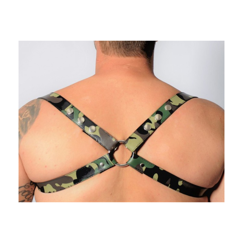 harnais en cuir camouflage accessoires noir 4