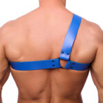 harnais en cuir half bleu 3