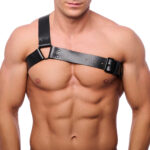 harnais en cuir half noir scaled