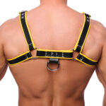 harnais en cuir premium jaune noir 3