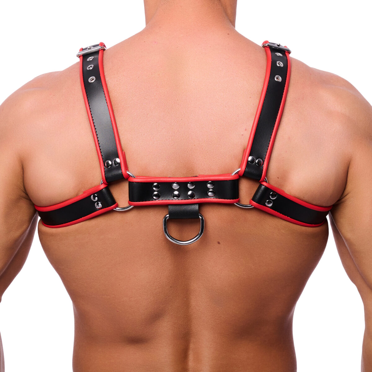 harnais en cuir premium noir rouge 1 scaled