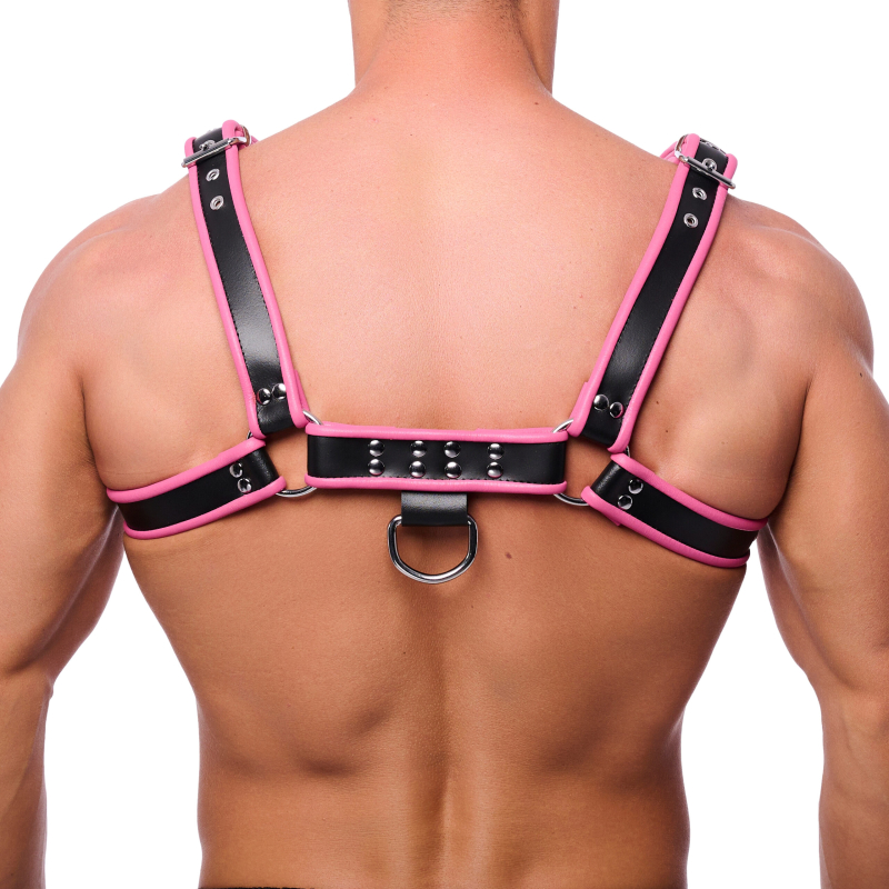 harnais en cuir premium rose noir 3 scaled