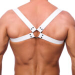 harnais en cuir shoulder blanc 3