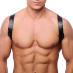 harnais en cuir shoulder noir scaled