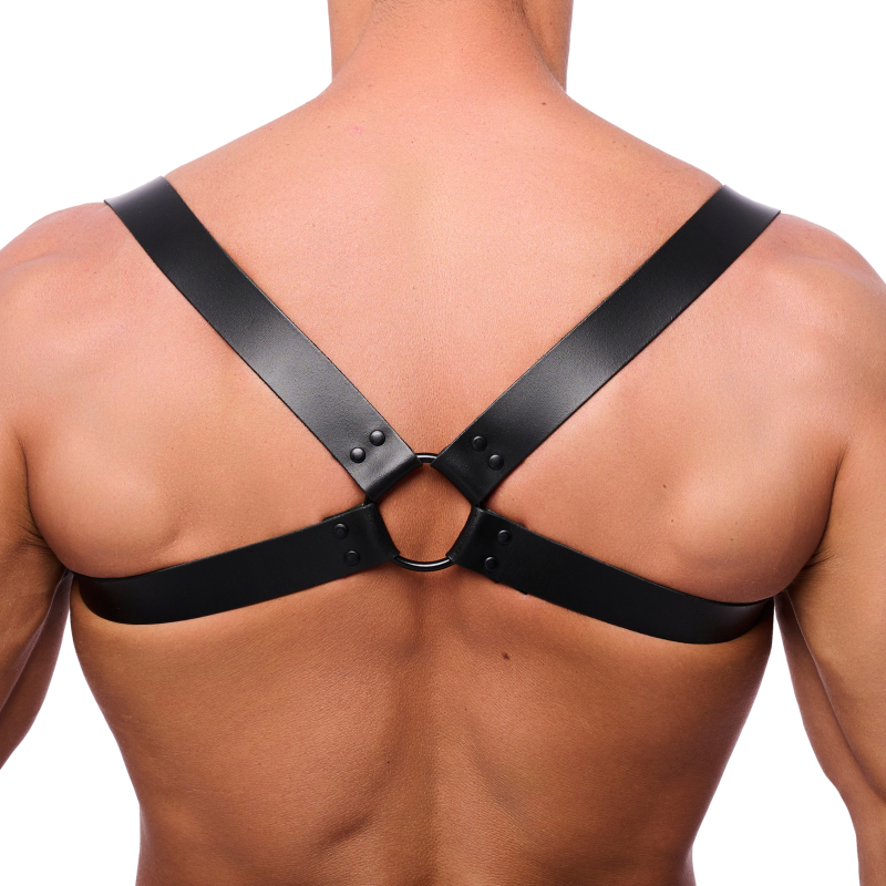 harnais en cuir shoulder noir 3