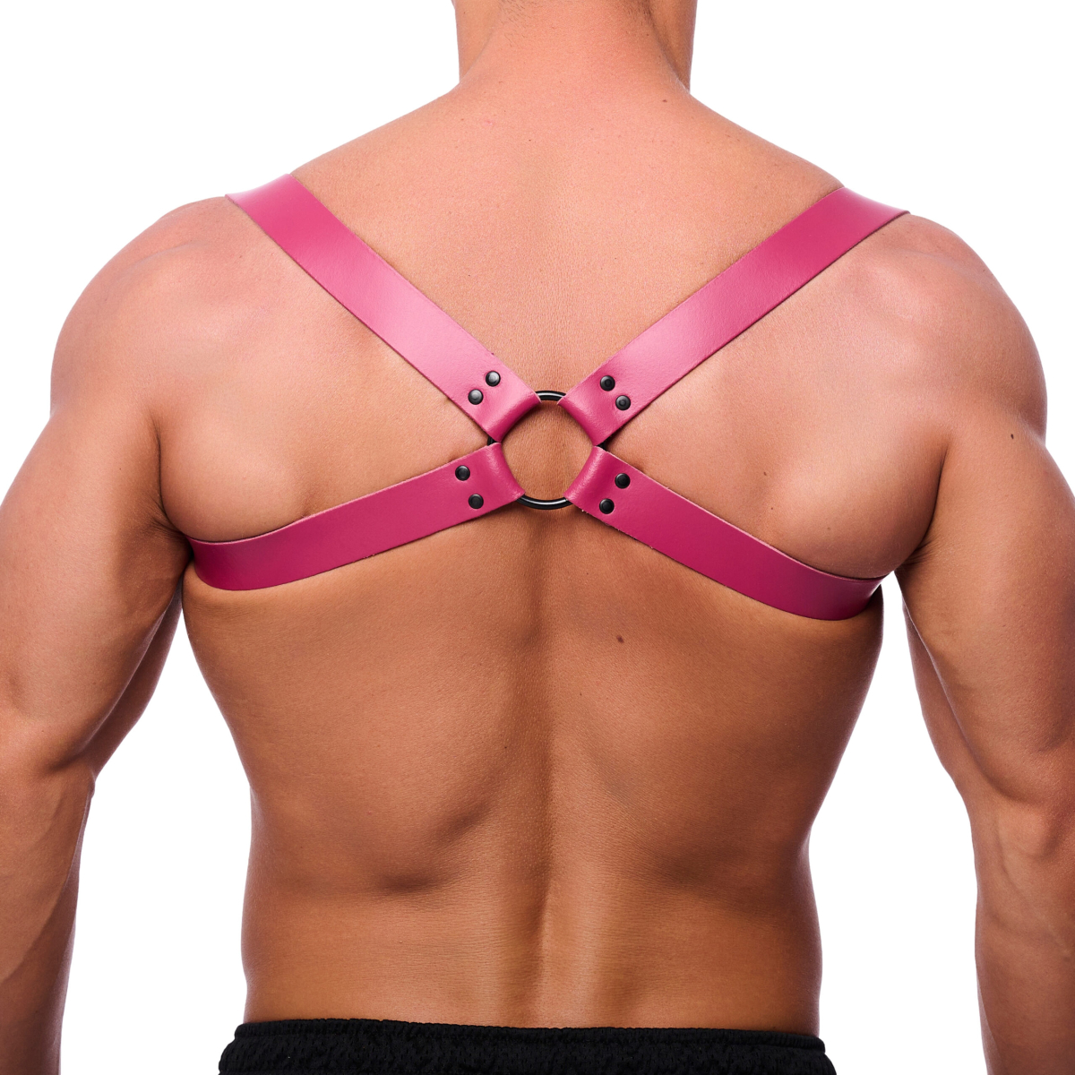 harnais en cuir shoulder rose 3 scaled