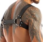 harnais en neoprene cross body zip noir 1