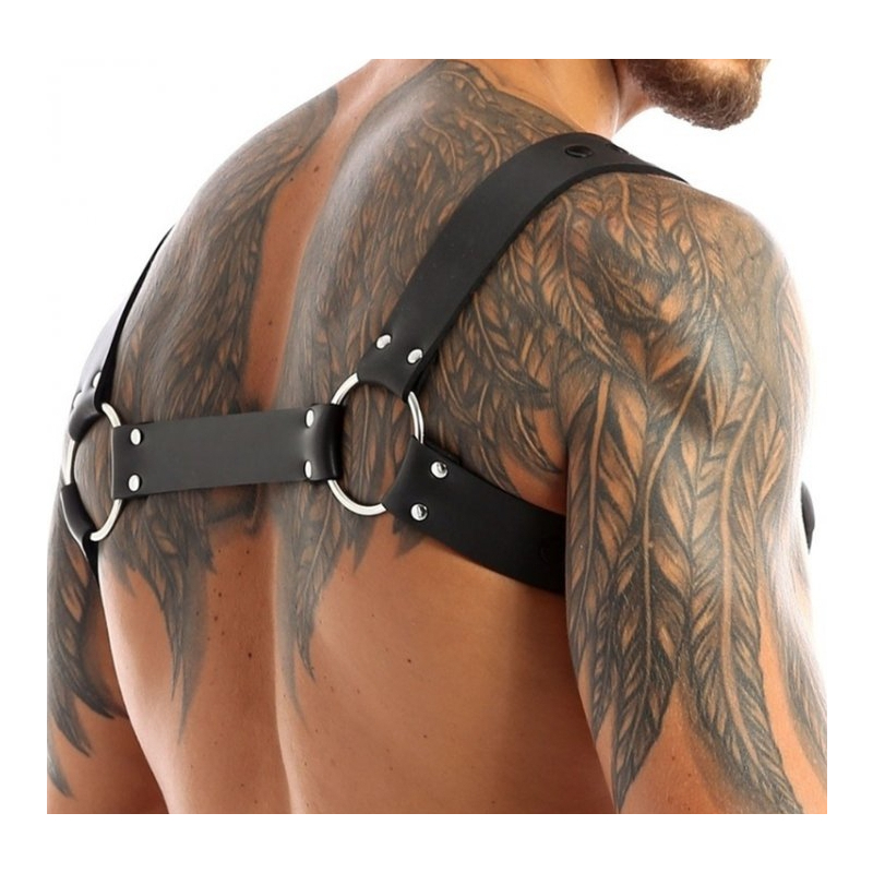 harnais en neoprene cross body zip noir 1
