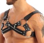 harnais en neoprene cross body zip noir 2