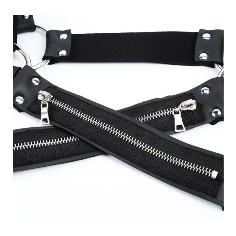 harnais en neoprene cross body zip noir 4