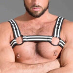 harnais en neoprene noir blanc