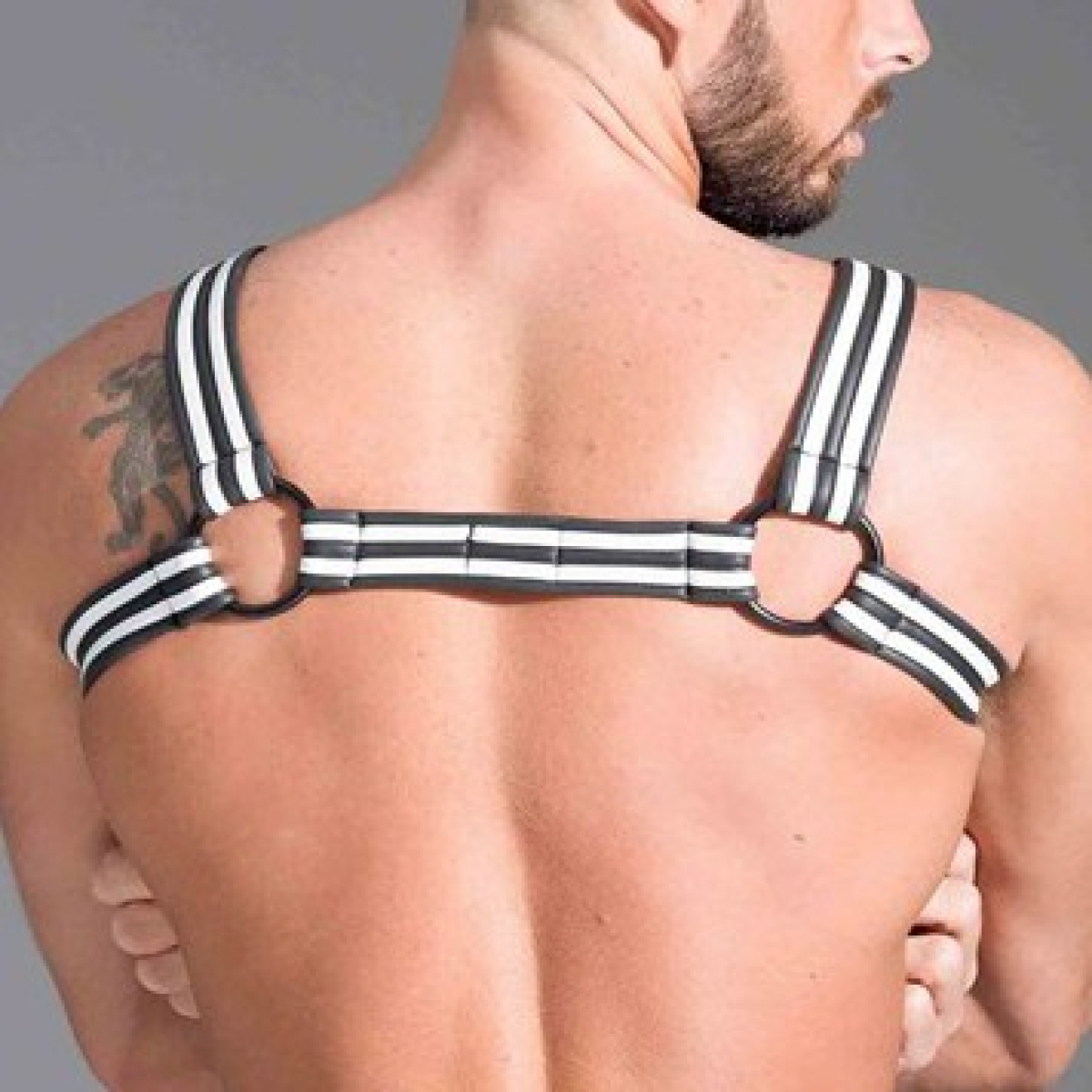 harnais en neoprene noir blanc 6
