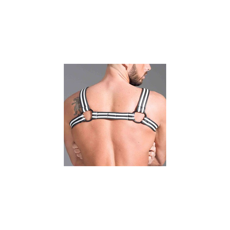 harnais en neoprene noir blanc 6