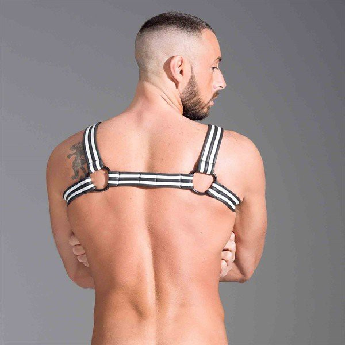 harnais en neoprene noir blanc 8