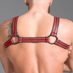 harnais en neoprene rouge noir 1