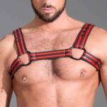 harnais en neoprene rouge noir