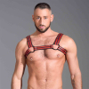 harnais en neoprene rouge noir 2