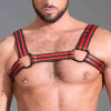 harnais en neoprene rouge noir 4