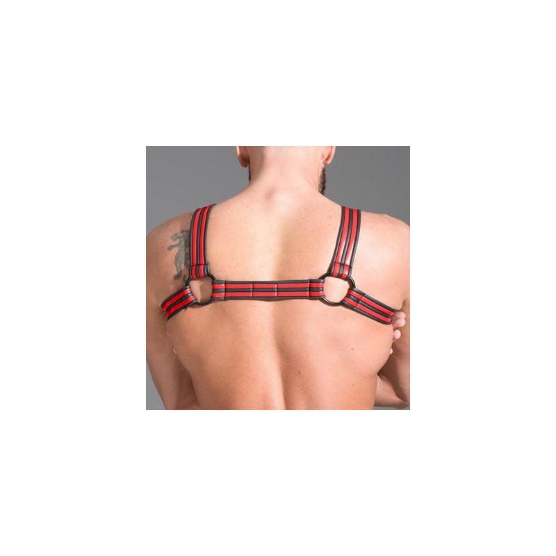 harnais en neoprene rouge noir 5