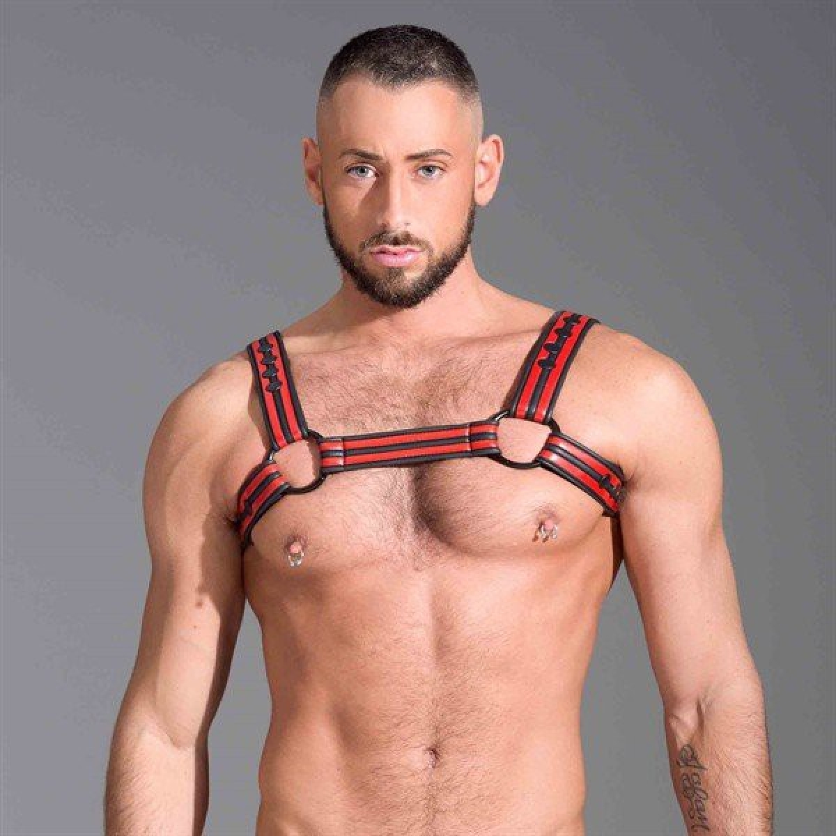 harnais en neoprene rouge noir 6