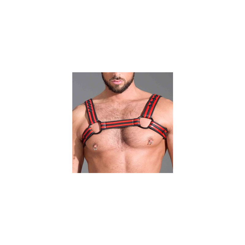 harnais en neoprene rouge noir