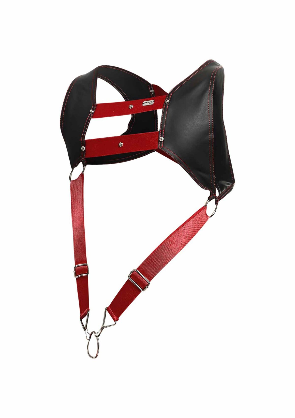 harnais et cockring dngeon noir rouge 6