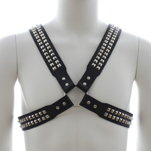 harnais homme studs steel chest