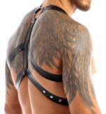 harnais lanieres fines thin chest simili noir 9