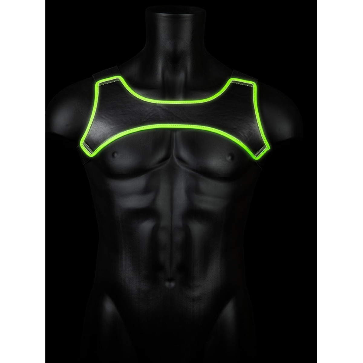 harnais neoprene phosphorescent glow shoulder noir vert neon 2